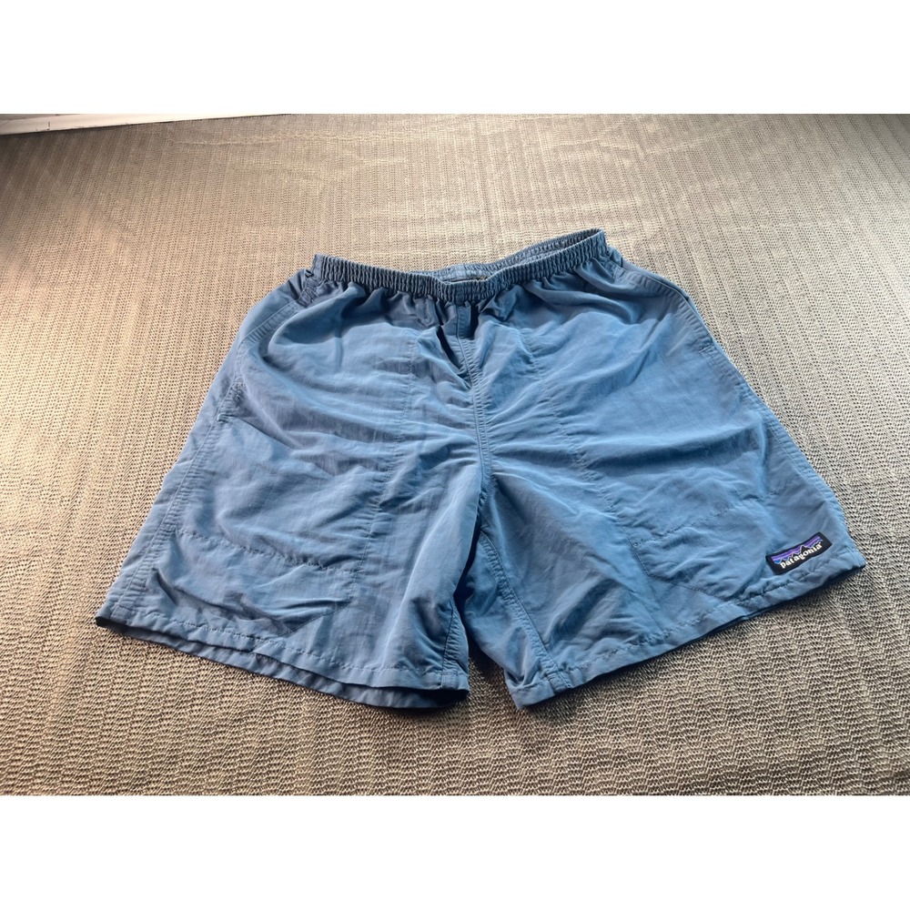 Patagonia Baggies Shorts Mens Small Blue Recycled Nylon Mesh Lined 5 Inch Inseam